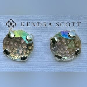 KENDRA SCOTT Vintage Hillary Dichroic Glass Earrings Gold Plated RARE